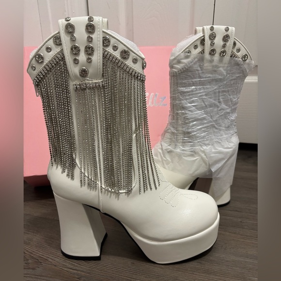 NIB Dolls Kill / Sugar Thrillz Twinkle Love Platform Boots - Picture 1 of 8